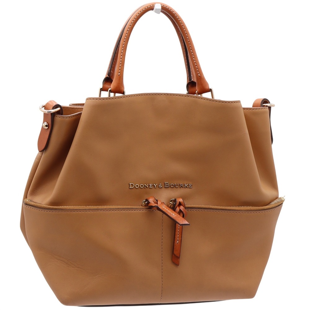 Dooney & Bourke Satchel Womens Large Leather Tan Crossbody Handbag Excellent